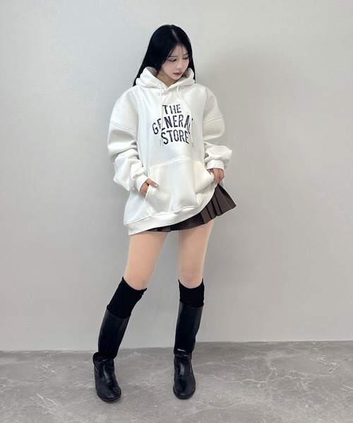 FOLLOWIN（フォロウィン） パーカー 3color「裏ボア」ロゴプリント