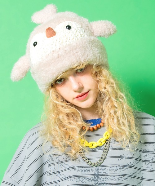 ニット帽 ニットキャップ an meets zakka ペンギンモンスターニット帽