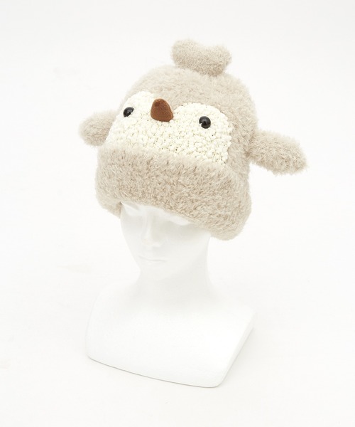 ニット帽 ニットキャップ an meets zakka ペンギンモンスターニット帽