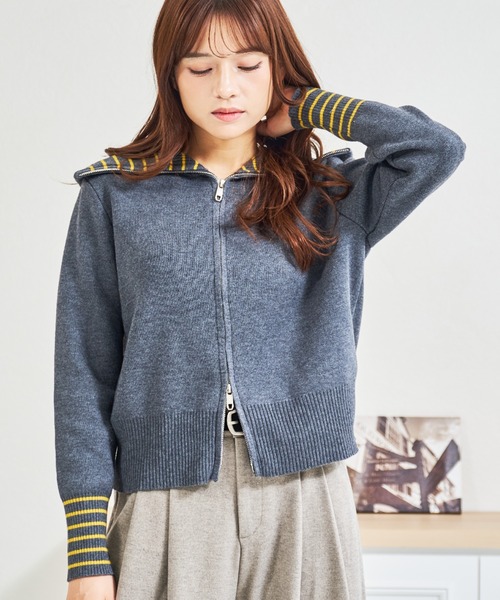 MISCH MASCH（ミッシュマッシュ） カーディガン ZOZO限定 ボーダー襟