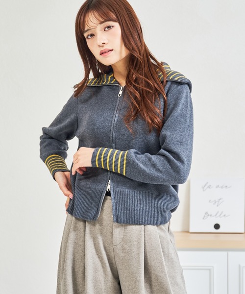 MISCH MASCH（ミッシュマッシュ） カーディガン ZOZO限定 ボーダー襟