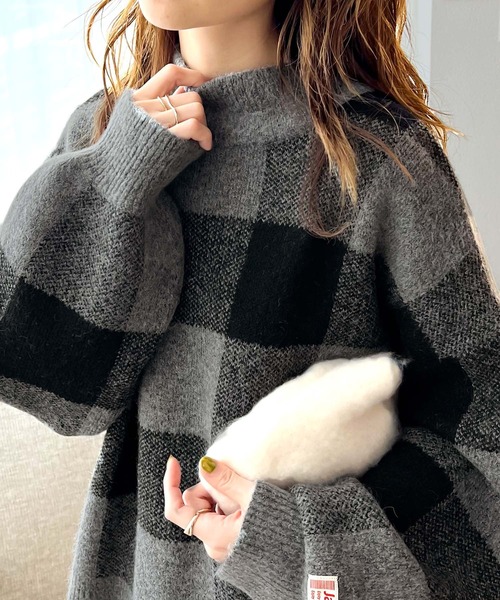 「Java」 長袖ニット X-LARGE グレー レディース_画像2