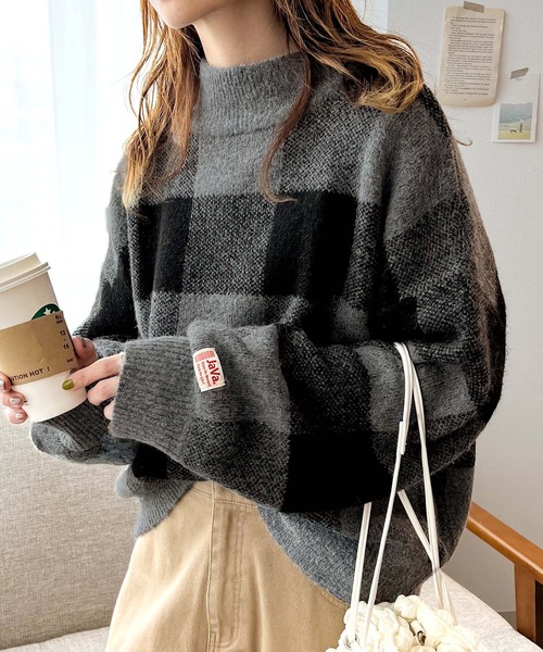 「Java」 長袖ニット X-LARGE グレー レディース_画像8