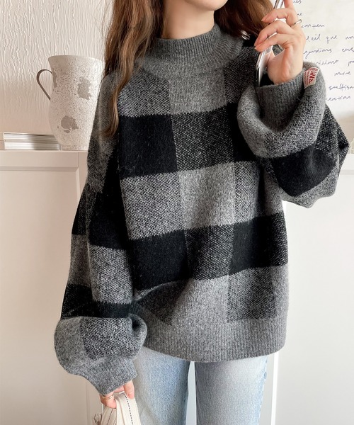 「Java」 長袖ニット X-LARGE グレー レディース_画像9