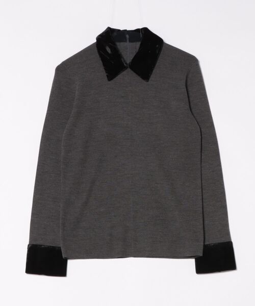 トップス CLANE VELOR COLLAR KNIT TOPS VELOR COLLAR KNIT TOPS｜TOPS(トップス)｜CLANE OFFICIAL ONLINE STORE