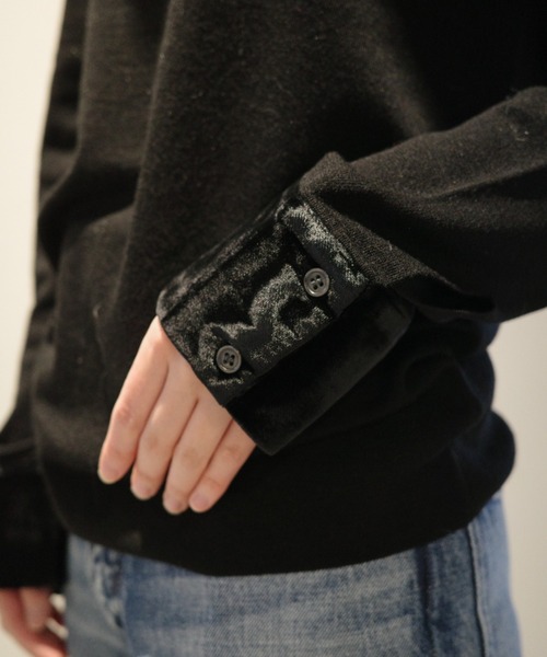 CLANE（クラネ） ニット セーター CLANE VELOR COLLAR KNIT TOPS