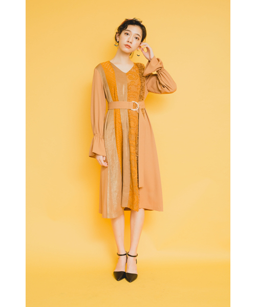 「DOLLUPOOPS」 長袖ワンピース 38 グリーン レディース_画像8