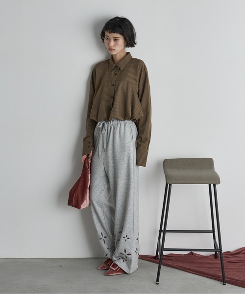 「THE YOn」 長袖シャツ FREE ライトグレー レディース_画像3