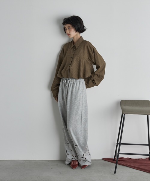 「THE YOn」 長袖シャツ FREE ライトグレー レディース_画像7