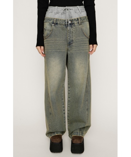 SLY（スライ） ジーンズ デニム デニムパンツ LAYERED WAIST DOCKING