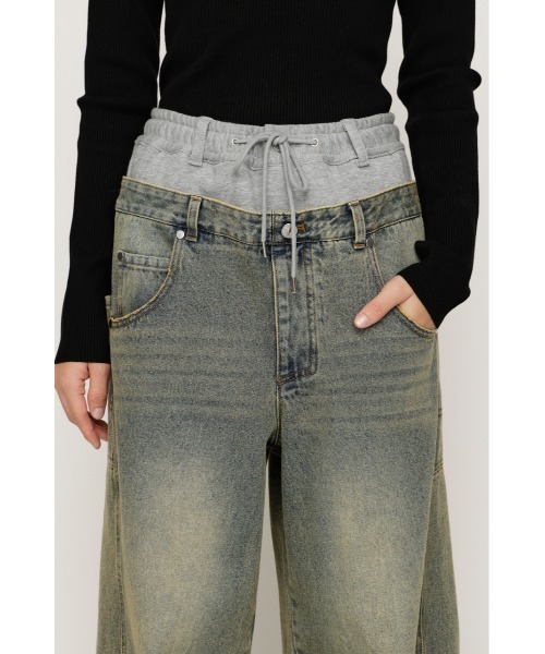 SLY（スライ） ジーンズ デニム デニムパンツ LAYERED WAIST DOCKING