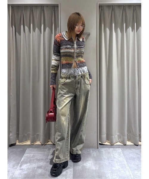 SLY（スライ） ジーンズ デニム デニムパンツ LAYERED WAIST DOCKING