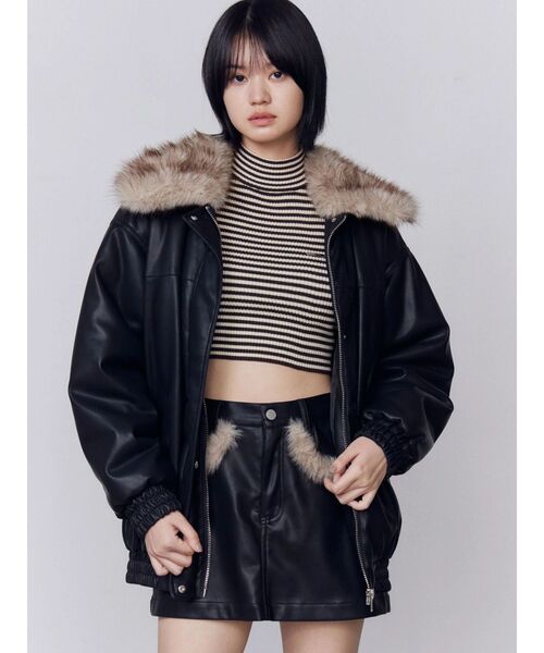 EMODA（エモダ） ブルゾン アウター フェイクレザーブルゾン