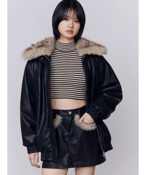 EMODA（エモダ） ブルゾン アウター フェイクレザーブルゾン