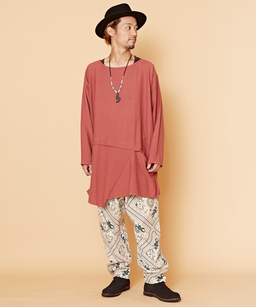 「チャイハネ」 「Amina」イージーパンツ FREE オレンジ メンズ_画像4