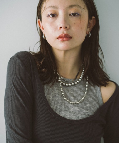 「HANNE」 長袖カットソー FREE グレー レディース_画像6