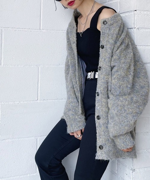 「PAGEBOY」 ニットカーディガン FREE ブルー系その他 レディース_画像4