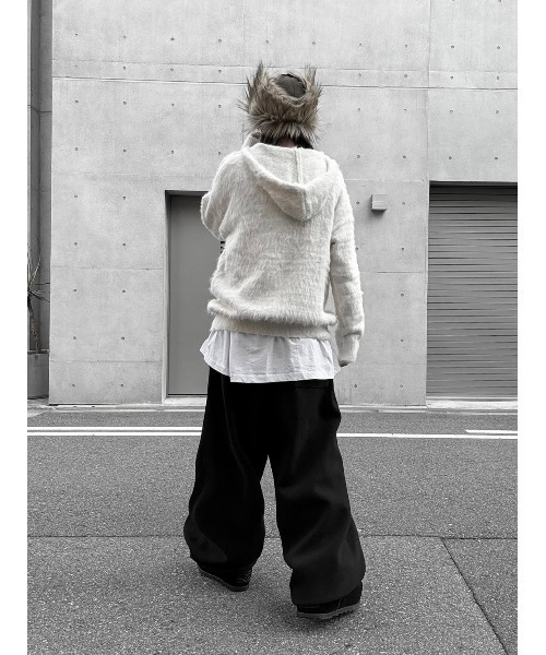 YACA（ヤーカ） パーカー Shaggy Knit Hoodie/シャギーニット 