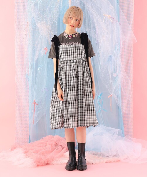 CAROLINA GLASER（カロリナ グレイサー） ワンピース ベロアリボン