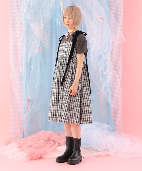 CAROLINA GLASER（カロリナ グレイサー） ワンピース ベロアリボン