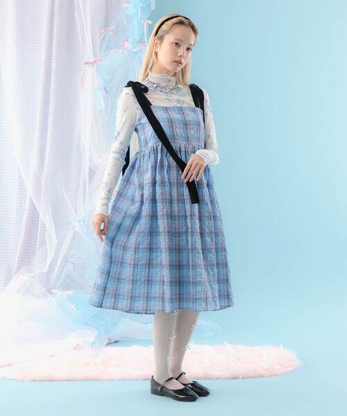 CAROLINA GLASER（カロリナ グレイサー） ワンピース ベロアリボン
