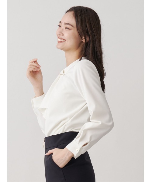 「TONAL」 長袖ブラウス 38 ネイビー レディース_画像4