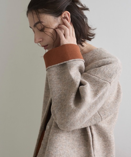 「ANGIE」 ニットカーディガン FREE ブラウン レディース_画像8