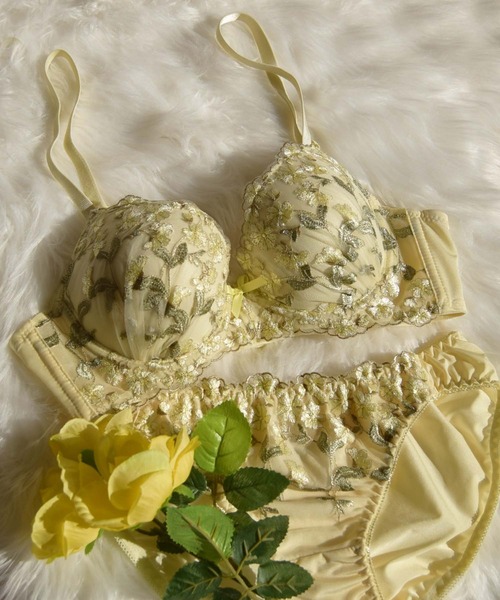 ブラジャー ショーツセット 「美谷間&丸胸を叶える!ナチュ盛りメイクブラ♪」上下セット⁄A~D⁄脇高サンライトミモザ⁄脇高サンライトさくら