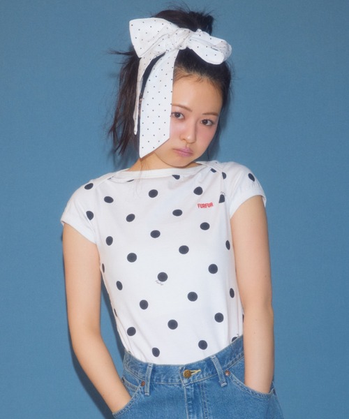 FURFUR（ファーファー） tシャツ 半袖 ポルカドットコンパクトTシャツ