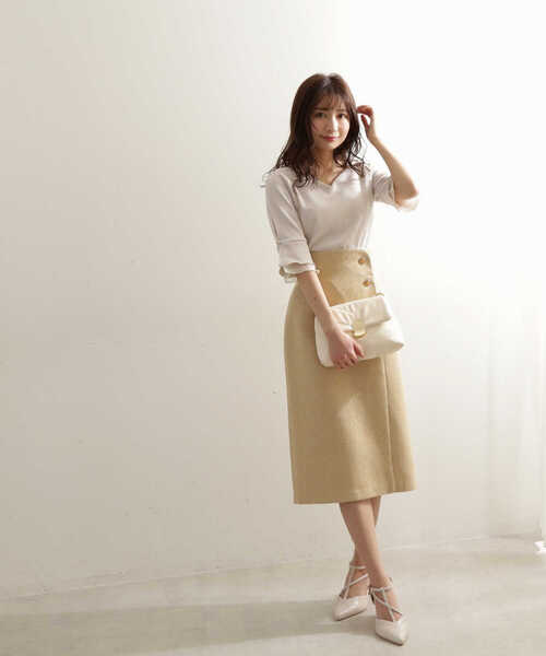 「PROPORTION BODY DRESSING」 タイトスカート MEDIUM イエロー レディース_画像8