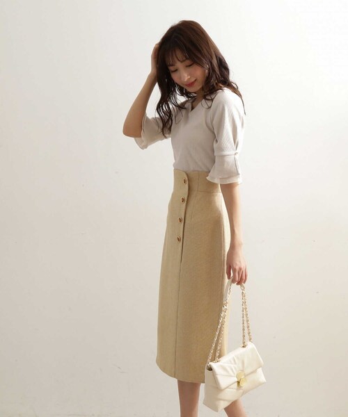 「PROPORTION BODY DRESSING」 タイトスカート MEDIUM イエロー レディース_画像9
