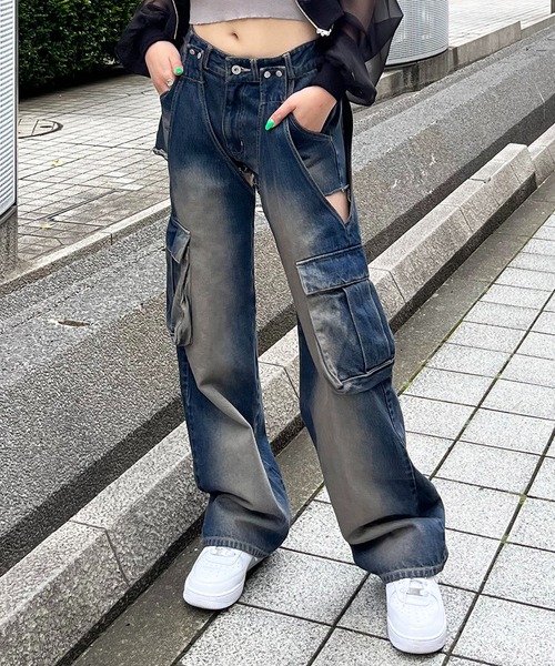 「SPIRALGIRL」 デニムショートパンツ SMALL ブルー レディースの画像
