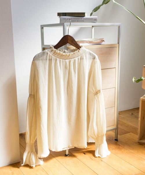 「CLETTE」 長袖ブラウス 3L ブルー レディース_画像7