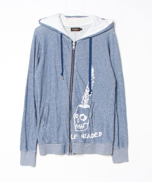 DIESEL BLACK GOLD 「DIESEL GOLD」 ワンポイントジップアップパーカー 