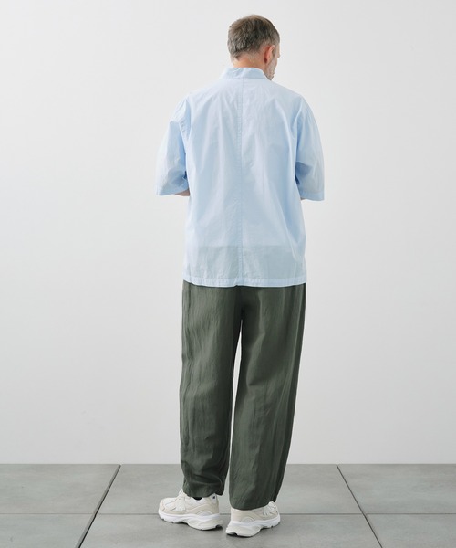 シャツ 「ATON / エイトン」SHRINK COTTON LAWN OVERSIZED HALF SLEEVE SHIRT メンズの画像