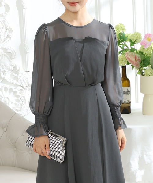 「Lace Ladies」 長袖ワンピース FREE モカ レディース_画像7
