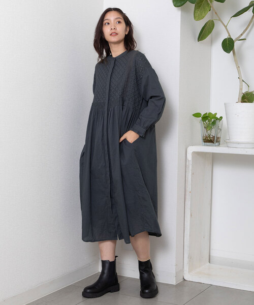 「POU DOU DOU」 長袖ワンピース M キナリ レディース_画像3