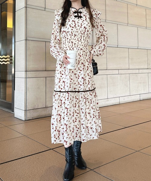 「apres jour」 長袖ワンピース X-LARGE ブラック系その他 レディース_画像2