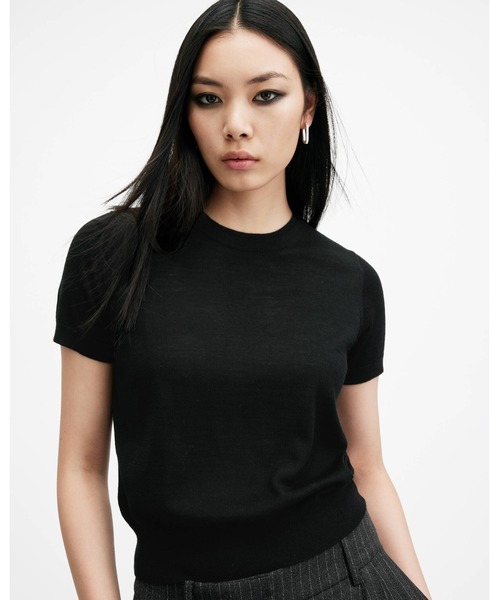 「ALLSAINTS」 半袖カットソー S ブラック レディース_画像3