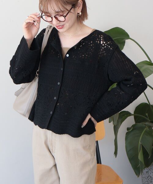 「AMERICAN HOLIC」 ニットカーディガン L アイボリー レディース_画像8