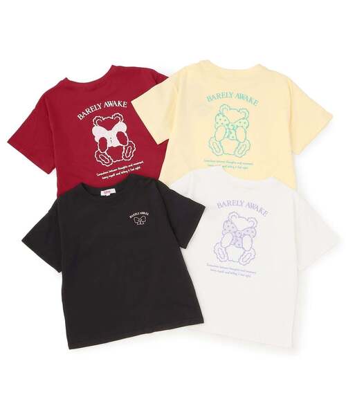 PINK-latte（ピンクラテ） tシャツ 「綿100%」リボンくまちゃん半袖T