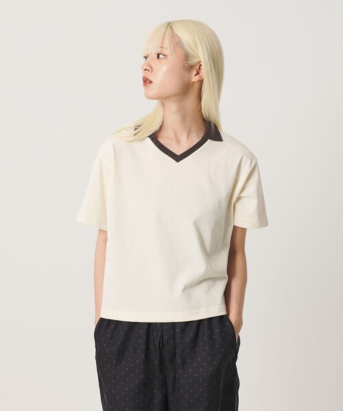 BEAUTY&YOUTH コットンTシャツ 2枚セット 新品 BEAUTY＆YOUTH UNITED ARROWS tシャツ 半袖 コットン 2トーン Vネック