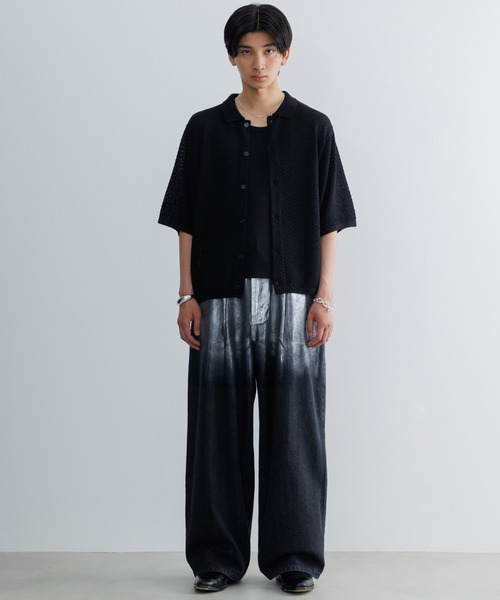 「SINSS」 半袖シャツ SMALL ブルー メンズ_画像2
