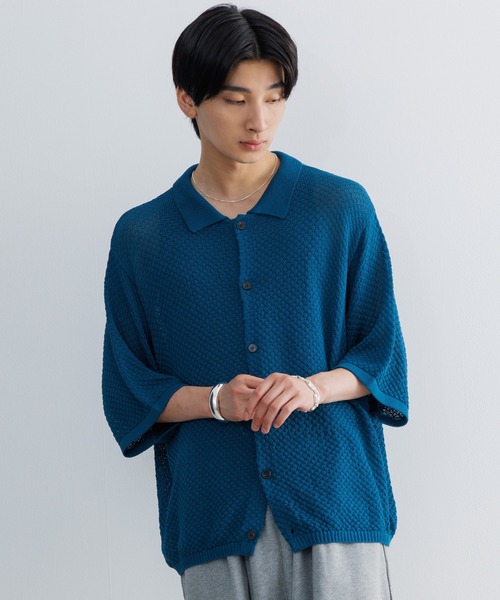 「SINSS」 半袖シャツ SMALL ブルー メンズ_画像7