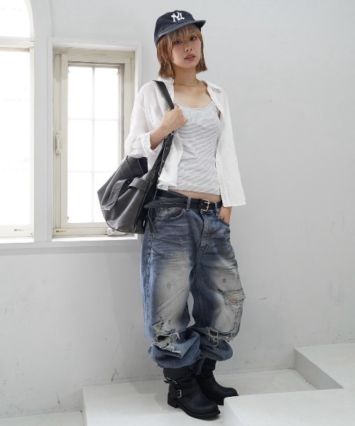 Chikashitsu+（チカシツプラス） ワイドパンツ ジーンズ 「Chikashitsu