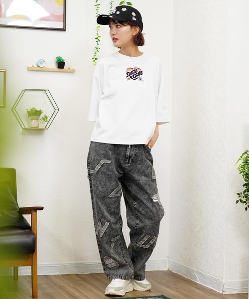 「SANTA CRUZ」 半袖Tシャツ L スミクロ レディース_画像8