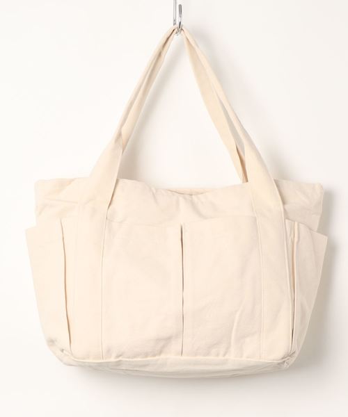 STYLEBLOCK トートバッグ ポケット付きキャンバストートバッグ