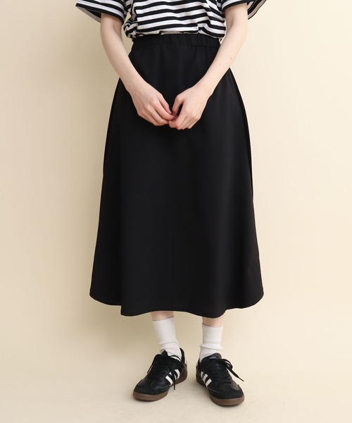 C/ドット刺繍伊吹染スカートブラックアトリエドゥズボン