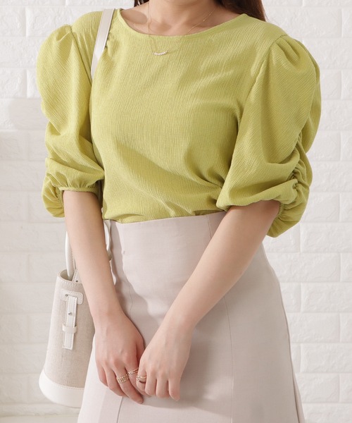 Lace Ladies ブラウス シャツ 半袖パワーショルダープルオーバー