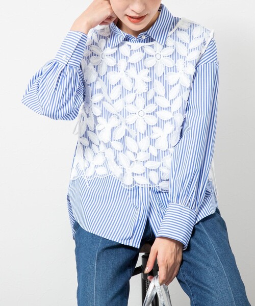 NOLLEY'S（ノーリーズ） シャツ ブラウス BROCHE レース2WAY